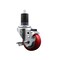 Service Caster 3.5'' Red Poly Swivel 1-5/8'' Expanding Stem Caster with Brake SCC-EX20S3514-PPUB-RED-TLB-158 - alternate 1